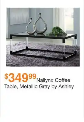 Ashley Furniture Nallynx coffee table, metallic gray by ashley offer