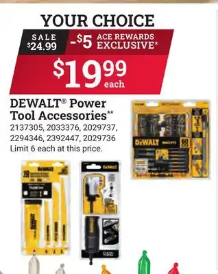 Ace Hardware Dewalt power tool accessories offer