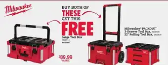 Ace Hardware Milwaukee packout 3-drawer tool box offer