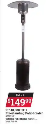 Ace Hardware 91 48,000 btu freestanding patio heater offer