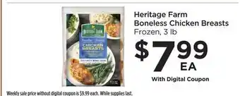 Food 4 Less Heritage farm boneless chicken breasts offer