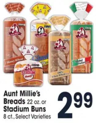 Jewel-Osco Aunt millie's breads 22 oz. or stadium buns 8 ct offer