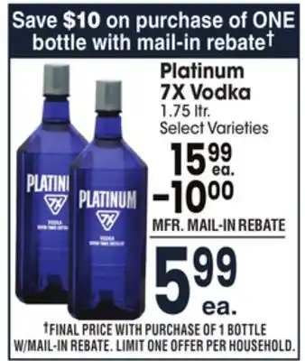 Jewel-Osco Platinum 7x vodka offer
