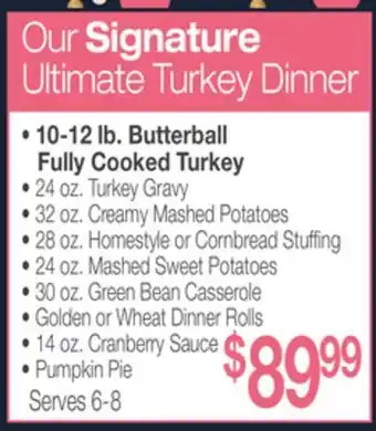 Jewel-Osco Signature ultimate turkey dinner offer