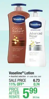 Menards Vaseline total moisture cocoa radiant body lotion - 20.3 oz offer