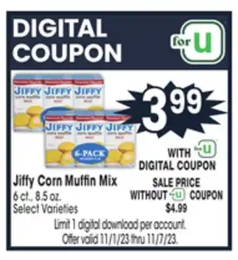 Jewel-Osco Jiffy corn muffin mix offer