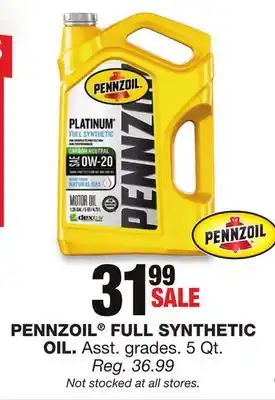 Blain's Farm & Fleet Pennzoil full synthetic oil offer