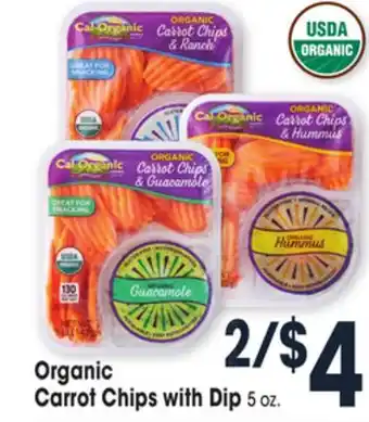 Jewel-Osco Organic carrot chips with dip offer