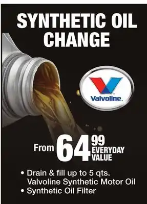Blain's Farm & Fleet Synthetic oil change offer