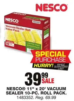 Blain's Farm & Fleet Nesco 11 x 20' vacuum sealer 10-pc. roll pack offer