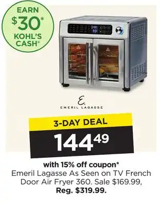 Emeril lagasse as seen on tv french door air fryer 360