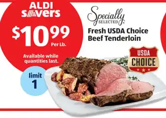Aldi Fresh USDA Choice Beef Tenderloin offer