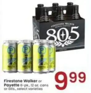 Albertsons Firestone Walker or Payette 6-pk. 12 oz. cons or bitis, select varieties offer