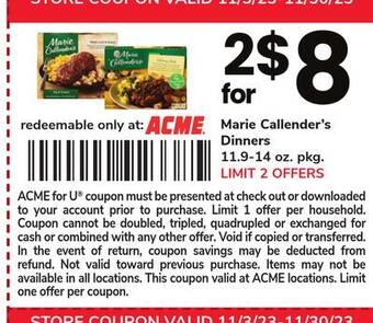 ACME Marie callender's dinners offer