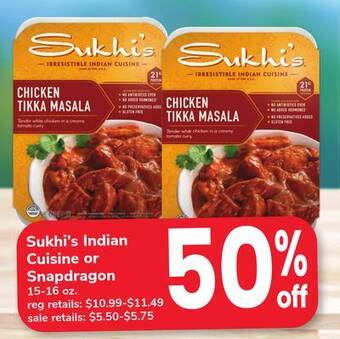 ACME Sukhi's indian cuisine or snapdragon offer