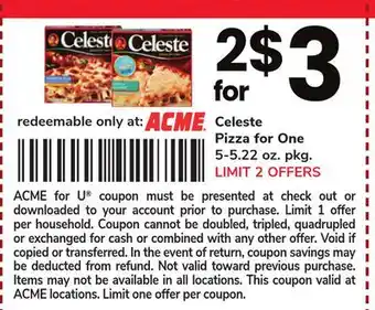 ACME Celeste pizza for one offer