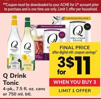ACME Q drink tonic offer