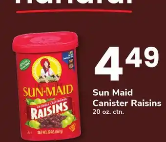 ACME Sun maid canister raisins offer