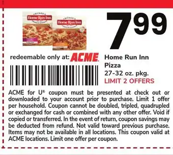 ACME Home run inn pizza offer