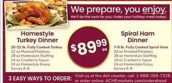 ACME Homestyle turkey dinner offer