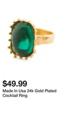 TJ Maxx Made in usa 24k gold plated cocktail ring offer