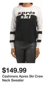 TJ Maxx Cashmere apres ski crew neck sweater offer