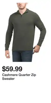 TJ Maxx Cashmere quarter zip sweater offer