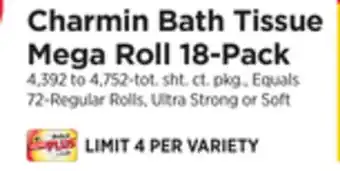 ShopRite Bath tissue mega roll 18-pack offer