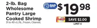 ShopRite 2-lb. bag large cooked shrimp offer