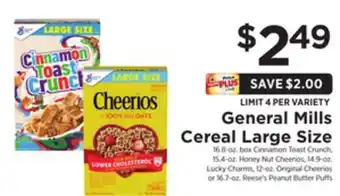 ShopRite Cereal large size offer