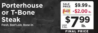 ShopRite Porterhouse or t-bone steak offer