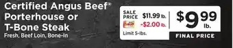 ShopRite Porterhouse or t-bone steak offer