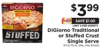ShopRite Traditional or stuffed crust single serve offer