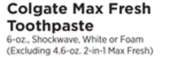 ShopRite Max fresh toothpaste offer