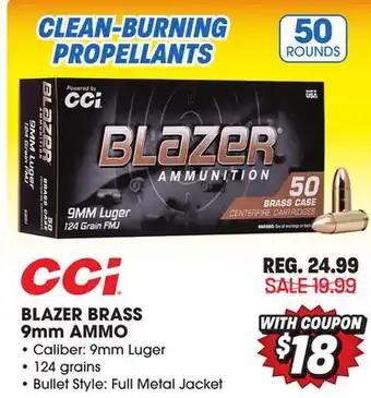 Big 5 Cci blazer brass 9mm ammo offer