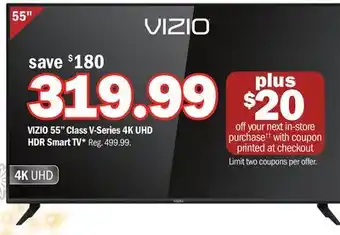 Meijer Vizio 55 class v-series 4k uhd hdr smart tv offer
