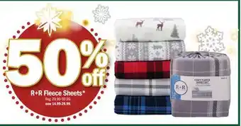 Meijer R+r fleece sheets offer