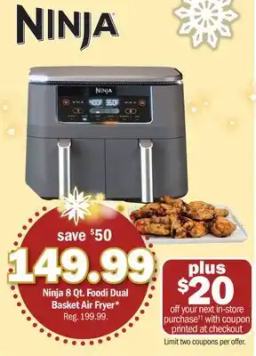 Meijer Ninja 8 qt. foodi dual basket air fryer offer