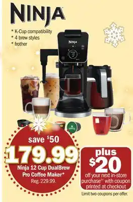 Meijer Ninja 12 cup dualbrew pro coffee maker offer