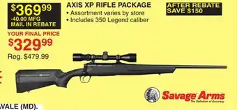 Dunham's Sports Savage arms axis xp rifle package offer