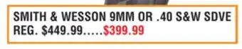 Dunham's Sports Smith & wesson 9mm or. 40 s & w sdve offer