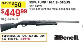 Dunham's Sports Benelli nova pump 12ga shotgun offer
