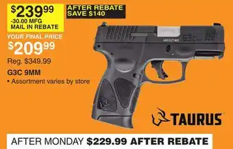 Dunham's Sports Taurus g3c 9mm offer