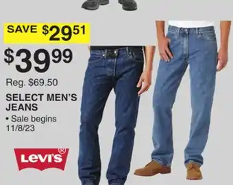 Dunham's Sports Levi's select men's jeans offer