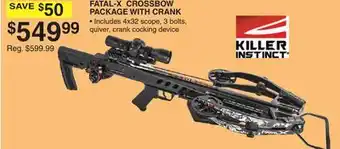 Dunham's Sports Killer instinct fatal-x crossbow package with crank offer