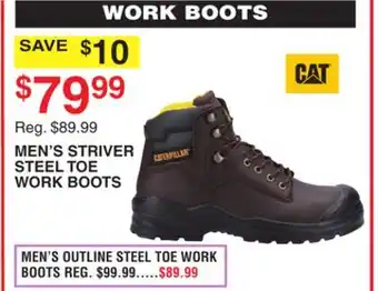 Dunham's Sports Cat men's striver steel toe work boots offer