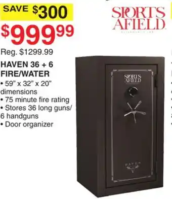 Dunham's Sports Sports afield haven 36 + 6 fire/water offer