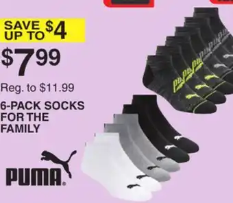 Dunham's Sports Puma 6-pack socks for the family offer