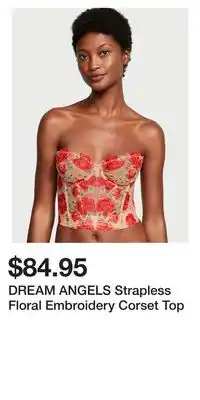Victoria's Secret Dream angels strapless floral embroidery corset top offer