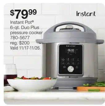 JC Penney Instant pot 6-qt. duo plus pressure cooker offer